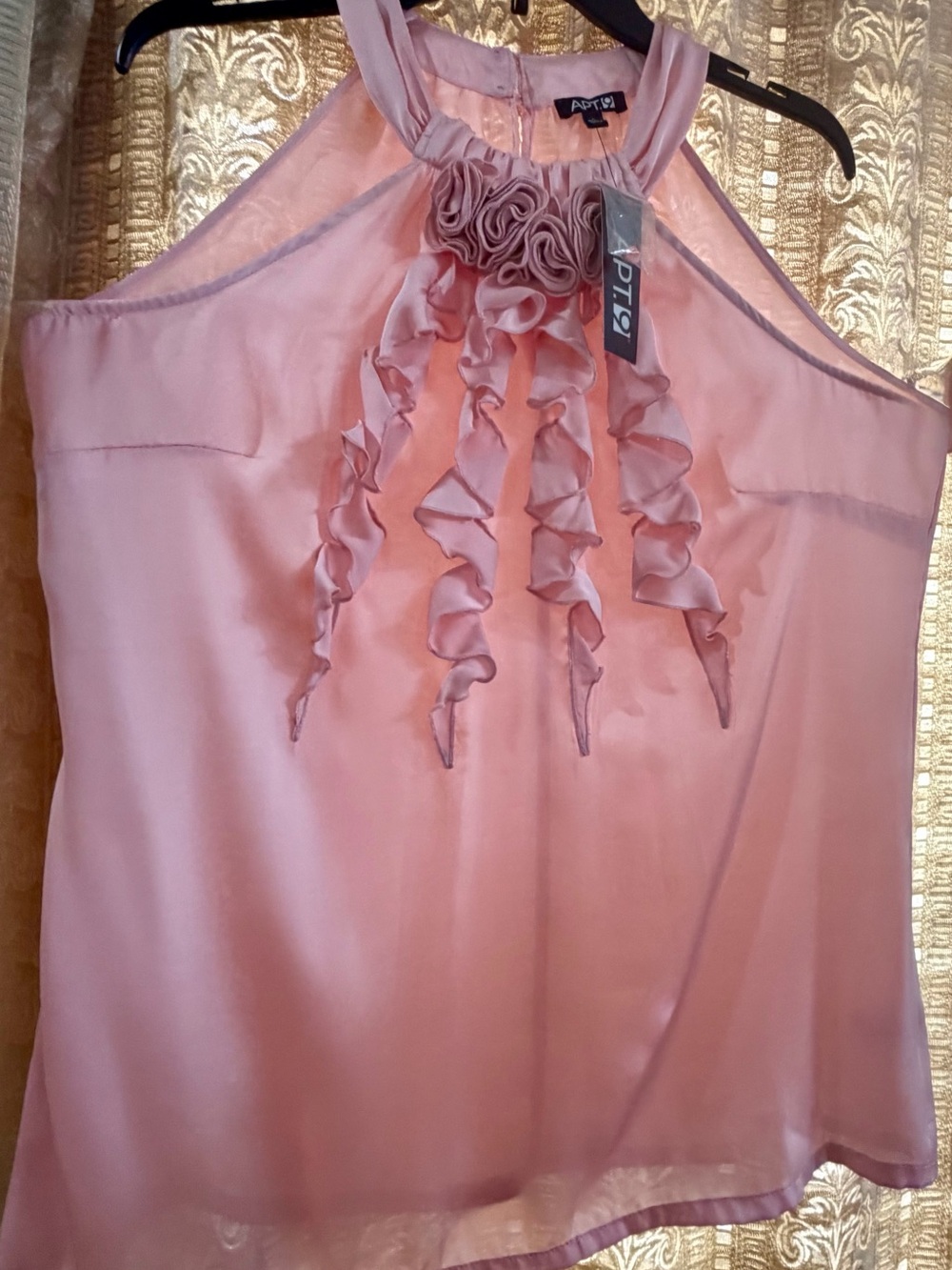 Apt. 9 Blush Pink Ruffle Halter Top